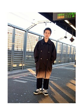 「ISSEY MIYAKE（イッセイミヤケ）のアイテム（トレンチコート）」を使った、まさおさん（メンズ・168cm）の春コーディネート
