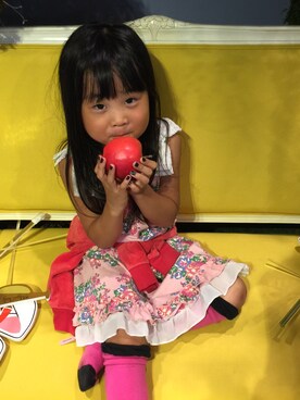 「しまむら（シマムラ）のアイテム（ワンピース、ピンク系）」を使った、きみたんさん（レディース・162cm）の秋コーディネート