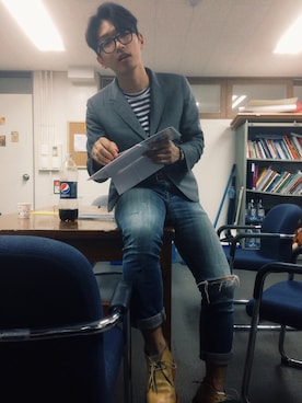 「コーディネート」｜「アイテム（スーツジャケット）」を使った、김상일さん（メンズ・171cm）の夏コーディネート