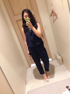 「GLOBAL WORK（グローバルワーク）のアイテム（つなぎ/オールインワン）」を使った、Sachikoさん（レディース・168cm）の秋コーディネート