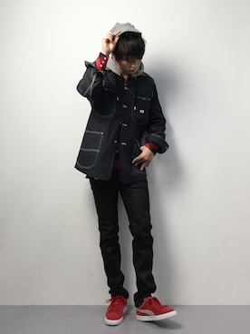 「n(n) BY NUMBER (N)INE（エヌエヌバイナンバーナイン）のアイテム（トップス）」を使った、中嶋時男さん（メンズ・183cm）の冬コーディネート