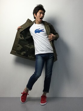 「URBAN RESEARCH（アーバンリサーチ）のアイテム（ミリタリージャケット）」を使った、中嶋時男さん（メンズ・183cm）の冬コーディネート