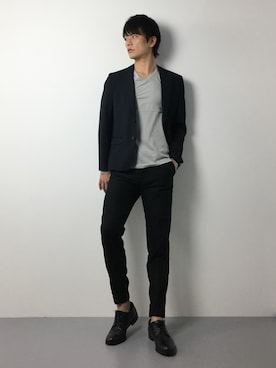 「Blue Standard （ブルースタンダード）のアイテム」を使った、中嶋時男さん（メンズ・183cm）の冬コーディネート