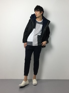 「rehacer（レアセル）のアイテム（マウンテンパーカー）」を使った、中嶋時男さん（メンズ・183cm）の冬コーディネート