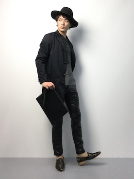 「SHIPS JET BLUE（シップスジェットブルー）のアイテム（チェスターコート）」を使った、中嶋時男さん（メンズ・183cm）の冬コーディネート