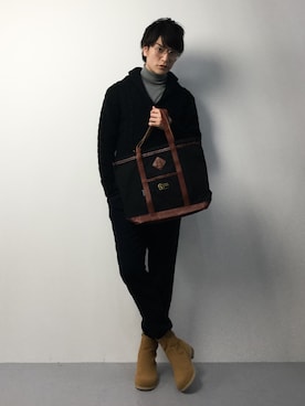 「WEGO（ウィゴー）のアイテム（ブーツ）」を使った、中嶋時男さん（メンズ・183cm）の冬コーディネート