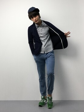 「SHIPS JET BLUE（シップスジェットブルー）のアイテム（帽子）」を使った、中嶋時男さん（メンズ・183cm）の冬コーディネート