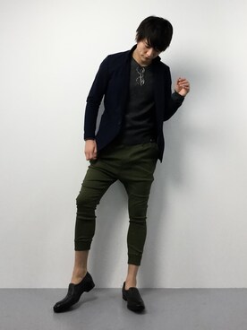 「BRTH BREATH（ ブレス）のアイテム（パンツ）」を使った、中嶋時男さん（メンズ・183cm）の冬コーディネート