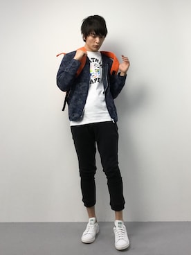 「Blue Standard （ブルースタンダード）のアイテム」を使った、中嶋時男さん（メンズ・183cm）の冬コーディネート