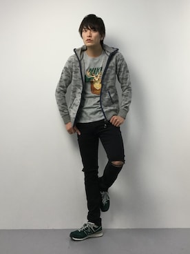 「Heritage stone（ヘリテイジストーン）のアイテム（トップス）」を使った、中嶋時男さん（メンズ・183cm）の冬コーディネート