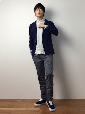 「UP START（アップスタート）のアイテム（ジャケット/アウター）」を使った、中嶋時男さん（メンズ・183cm）の冬コーディネート