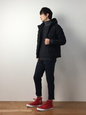 「ADPOSION（アドポーション）のアイテム」を使った、中嶋時男さん（メンズ・183cm）の冬コーディネート