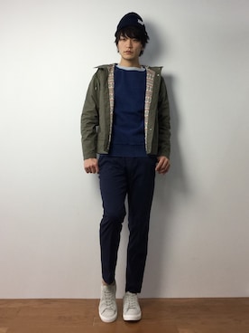 「URBAN RESEARCH Sonny Label（アーバンリサーチサニーレーベル）のアイテム（マウンテンパーカー）」を使った、中嶋時男さん（メンズ・183cm）の冬コーディネート