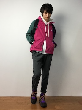 「XLARGE（エクストララージ）のアイテム（ナイロンジャケット）」を使った、中嶋時男さん（メンズ・183cm）の冬コーディネート