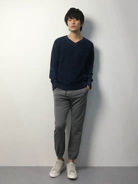 「attack the mind 7（アタックザマインドセブン）のアイテム（トップス）」を使った、中嶋時男さん（メンズ・183cm）の冬コーディネート