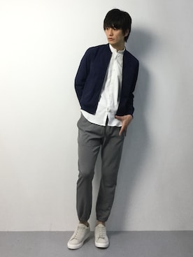 「JOURNAL STANDARD（ジャーナルスタンダード）のアイテム（MA-1）」を使った、中嶋時男さん（メンズ・183cm）の冬コーディネート