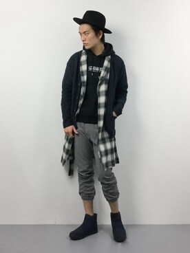 「DETAILS（ディテールズ）のアイテム（シューズ）」を使った、中嶋時男さん（メンズ・183cm）の冬コーディネート