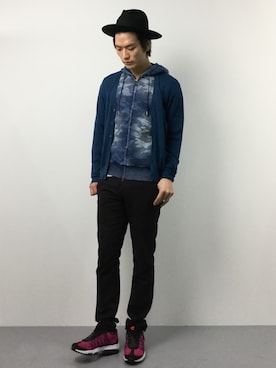 「MR.OLIVE（ミスターオリーブ）のアイテム（ハット）」を使った、中嶋時男さん（メンズ・183cm）の冬コーディネート