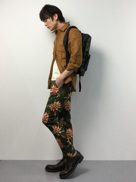 「WISM（ウィズム）のアイテム」を使った、中嶋時男さん（メンズ・183cm）の冬コーディネート