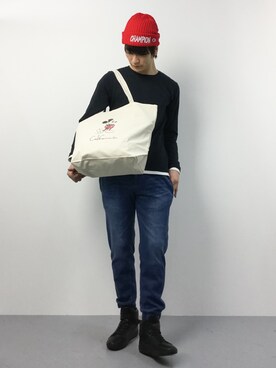 「DETAILS（ディテールズ）のアイテム（シューズ）」を使った、中嶋時男さん（メンズ・183cm）の冬コーディネート