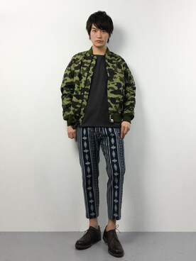 「WISM（ウィズム）のアイテム」を使った、中嶋時男さん（メンズ・183cm）の冬コーディネート