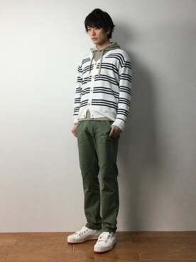 「SEVENDAYS=SUNDAY（セブンデイズサンデイ）のアイテム（シューズ）」を使った、中嶋時男さん（メンズ・183cm）の冬コーディネート