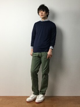 「SEVENDAYS=SUNDAY（セブンデイズサンデイ）のアイテム（シューズ）」を使った、中嶋時男さん（メンズ・183cm）の冬コーディネート