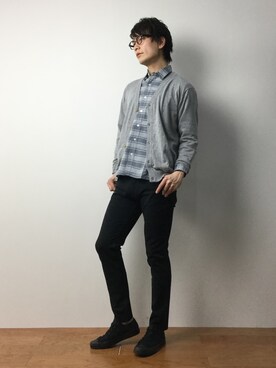 「SEVENDAYS=SUNDAY（セブンデイズサンデイ）のアイテム（シューズ）」を使った、中嶋時男さん（メンズ・183cm）の冬コーディネート