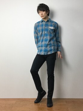 「SEVENDAYS=SUNDAY（セブンデイズサンデイ）のアイテム（シューズ）」を使った、中嶋時男さん（メンズ・183cm）の冬コーディネート