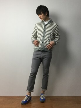 「SEVENDAYS=SUNDAY（セブンデイズサンデイ）のアイテム（シューズ）」を使った、中嶋時男さん（メンズ・183cm）の冬コーディネート