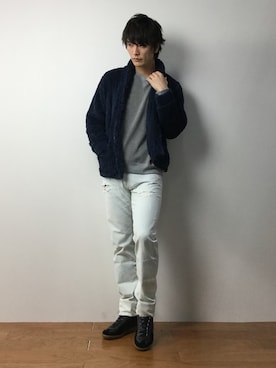 「SEVENDAYS=SUNDAY（セブンデイズサンデイ）のアイテム（シューズ）」を使った、中嶋時男さん（メンズ・183cm）の冬コーディネート