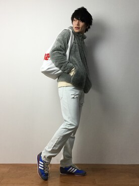 「SEVENDAYS=SUNDAY（セブンデイズサンデイ）のアイテム（シューズ）」を使った、中嶋時男さん（メンズ・183cm）の冬コーディネート