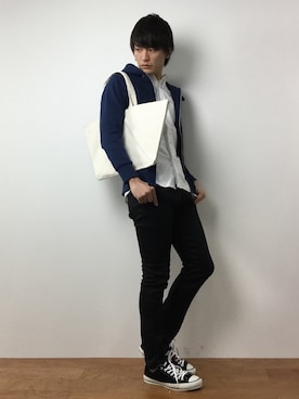 「FABRIK（ファブリック）のアイテム」を使った、中嶋時男さん（メンズ・183cm）の冬コーディネート