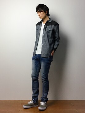 中嶋時男さん(メンズ・183cm)の冬コーディネート