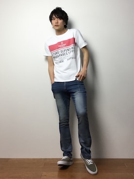 「VADEL（バデル）のアイテム」を使った、中嶋時男さん（メンズ・183cm）の冬コーディネート