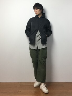 「AZUL by moussy（アズールバイマウジー）のアイテム（ブルゾン）」を使った、中嶋時男さん（メンズ・183cm）の冬コーディネート