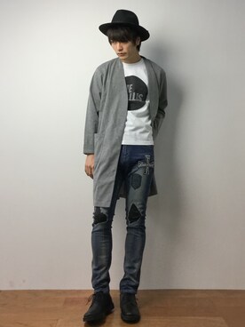 「HARE（ハレ）のアイテム（その他アウター）」を使った、中嶋時男さん（メンズ・183cm）の春コーディネート