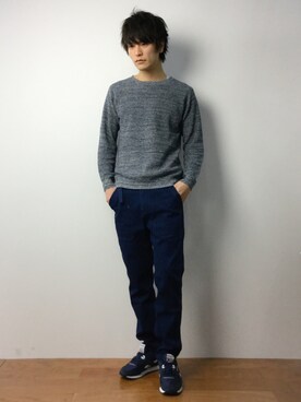「SEVENDAYS=SUNDAY（セブンデイズサンデイ）のアイテム（シューズ）」を使った、中嶋時男さん（メンズ・183cm）の春コーディネート