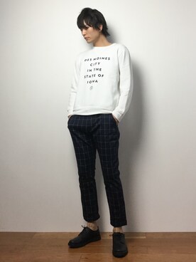 「Blue Standard （ブルースタンダード）のアイテム」を使った、中嶋時男さん（メンズ・183cm）の春コーディネート