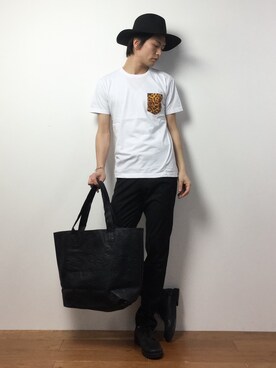 「CABANE de ZUCCa（カバンドズッカ）のアイテム」を使った、中嶋時男さん（メンズ・183cm）の春コーディネート