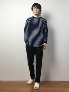 中嶋時男さん(メンズ・183cm)の春コーディネート