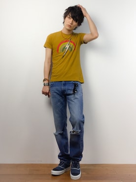 「TETE HOMME（テットオム）のアイテム（シューズ）」を使った、中嶋時男さん（メンズ・183cm）の春コーディネート