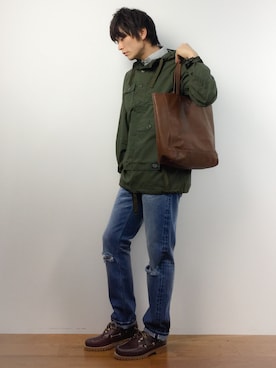 「MACKINTOSH PHILOSOPHY（ﾏｯｷﾝﾄｯｼｭ ﾌｨﾛｿﾌｨｰ）のアイテム」を使った、中嶋時男さん（メンズ・183cm）の春コーディネート