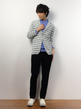 「L.H.P（エルエイチピー）のアイテム（テーラードジャケット）」を使った、中嶋時男さん（メンズ・183cm）の春コーディネート