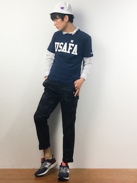 中嶋時男さん（メンズ・183cm）の春コーディネート