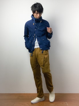 「チャイハネ（チャイハネ）のアイテム（パンツ）」を使った、中嶋時男さん（メンズ・183cm）の春コーディネート