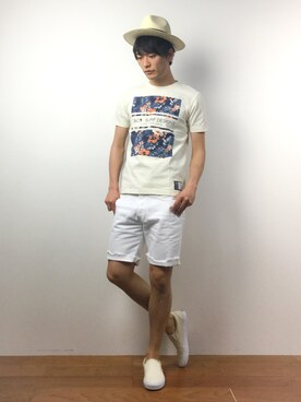 「HAMNETT（ハムネット）のアイテム」を使った、中嶋時男さん（メンズ・183cm）の春コーディネート