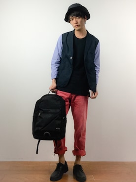 「NIT（ニト）のアイテム（ジャケット/アウター）」を使った、中嶋時男さん（メンズ・183cm）の春コーディネート