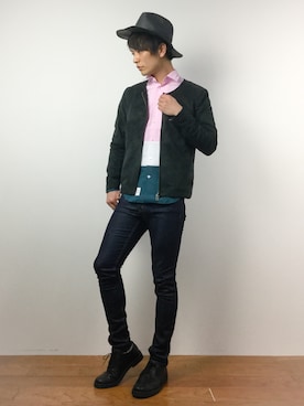 「DISCOVERED（ディスカバード）のアイテム（帽子）」を使った、中嶋時男さん（メンズ・183cm）の春コーディネート