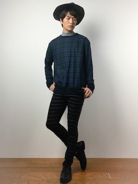「DISCOVERED（ディスカバード）のアイテム（帽子）」を使った、中嶋時男さん（メンズ・183cm）の春コーディネート